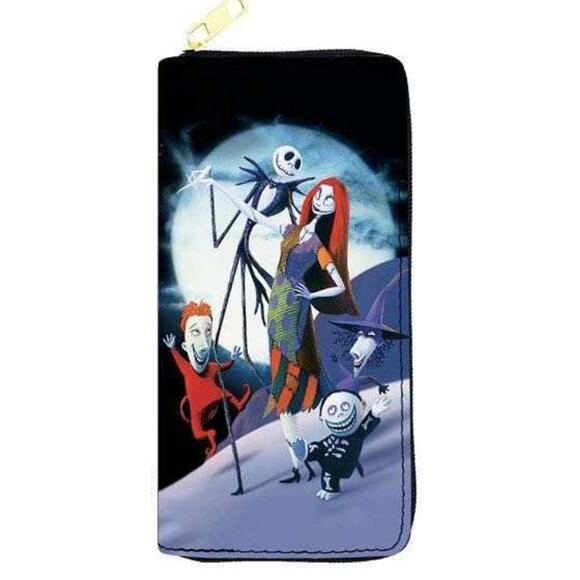 Nightmare Before Christmas Billfold Zippered Wallet Skellington (33) - Picture 1 of 2